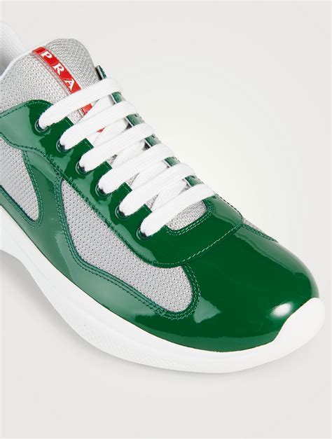 prada sneakers mesh|Patent Leather And Technical Fabric Prada America's Cup .